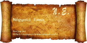 Négyesi Emma névjegykártya